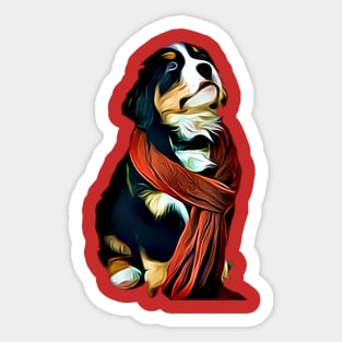 Berner Bernese Mountain Dog Puppy Holiday Cute Sticker